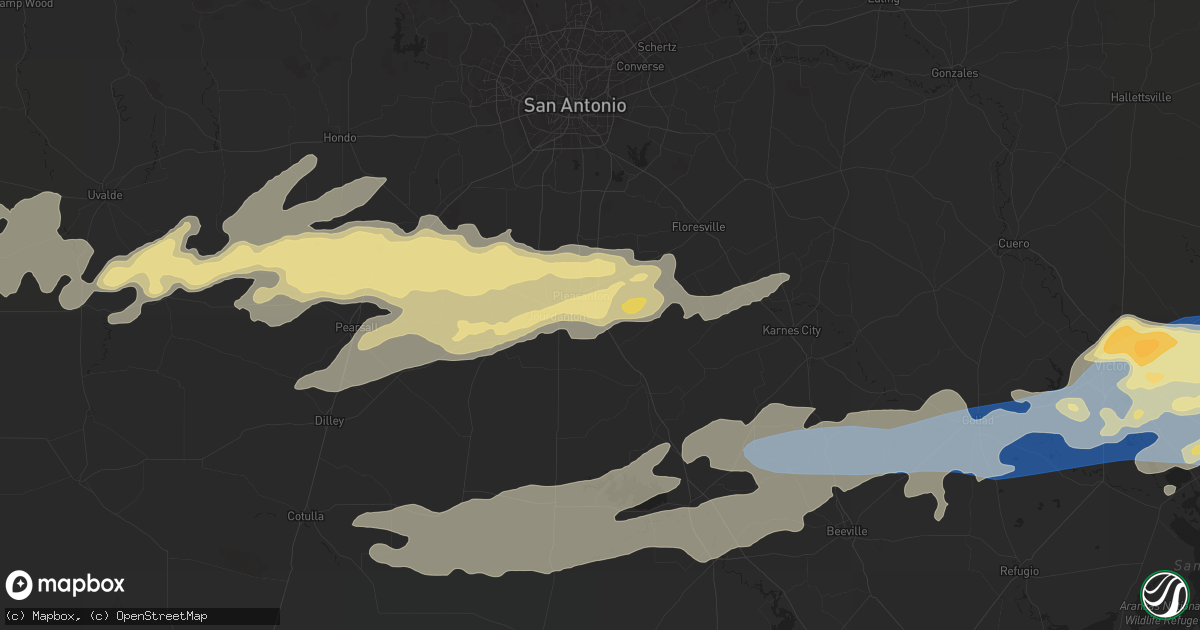 Hail map in Pleasanton, TX on May 13, 2024