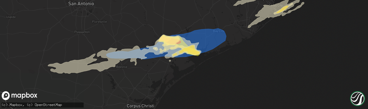 Hail map in Port Lavaca, TX on May 13, 2024