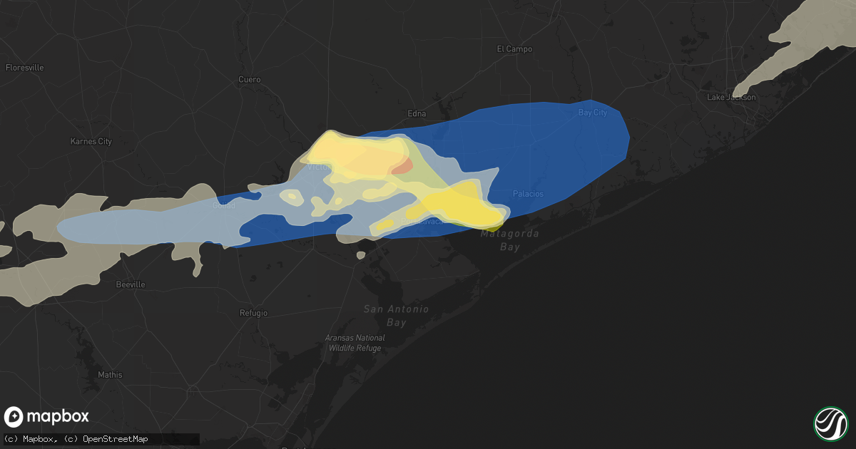 Hail map in Port Lavaca, TX on May 13, 2024