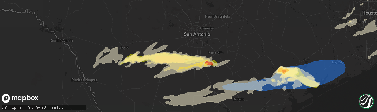 Hail map in Poteet, TX on May 13, 2024