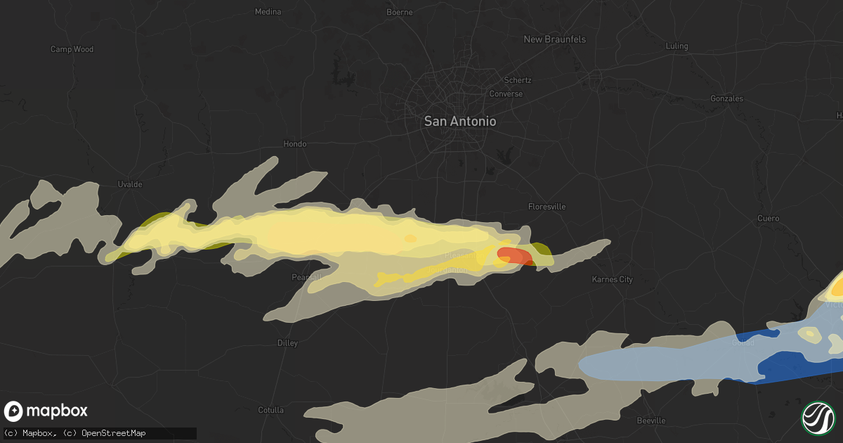 Hail map in Poteet, TX on May 13, 2024