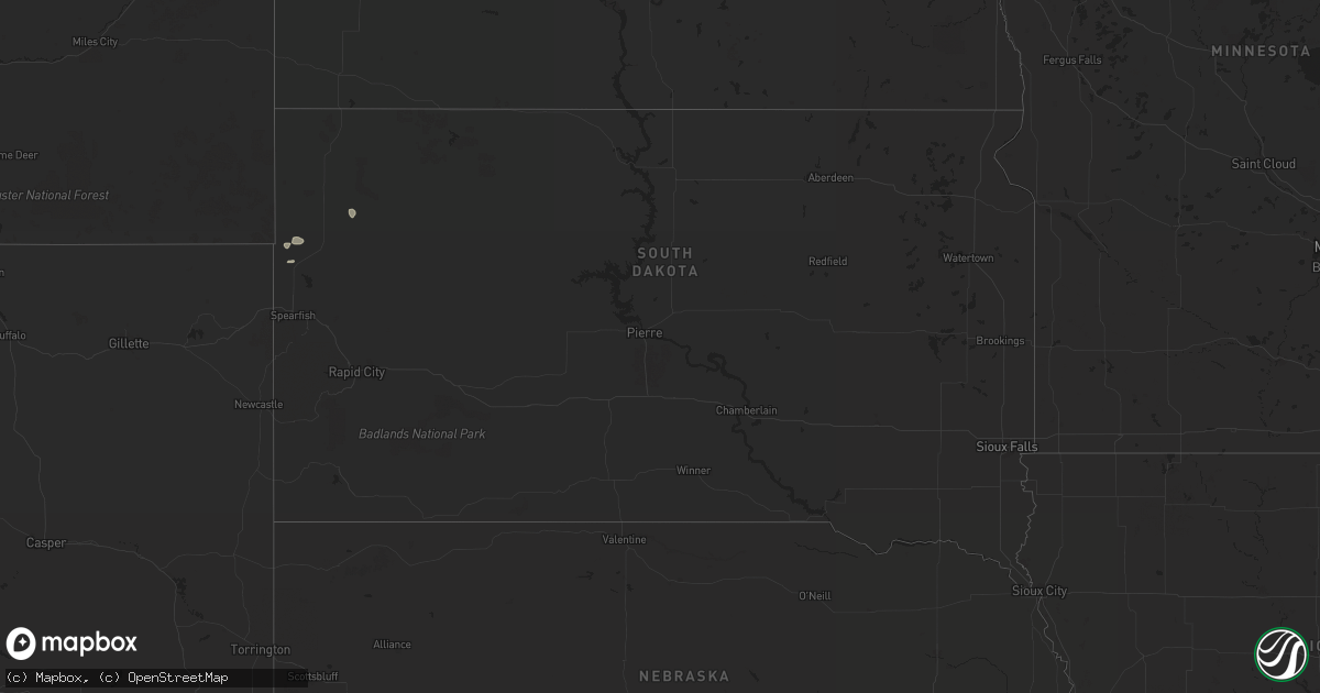 Hail map in South Dakota on May 13, 2024