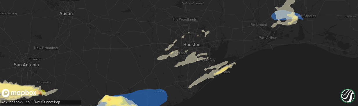 Hail map in Sugar Land, TX on May 13, 2024