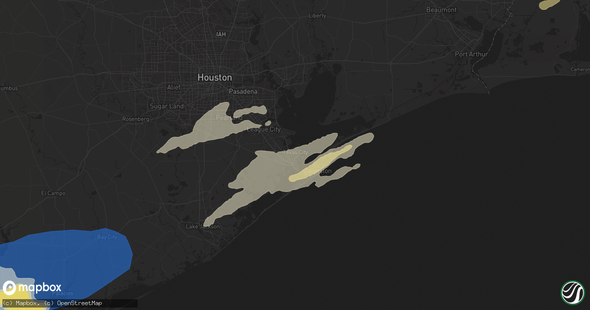 Hail map in Texas City, TX on May 13, 2024