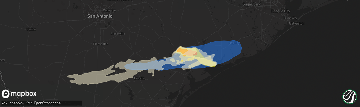 Hail map in Victoria, TX on May 13, 2024