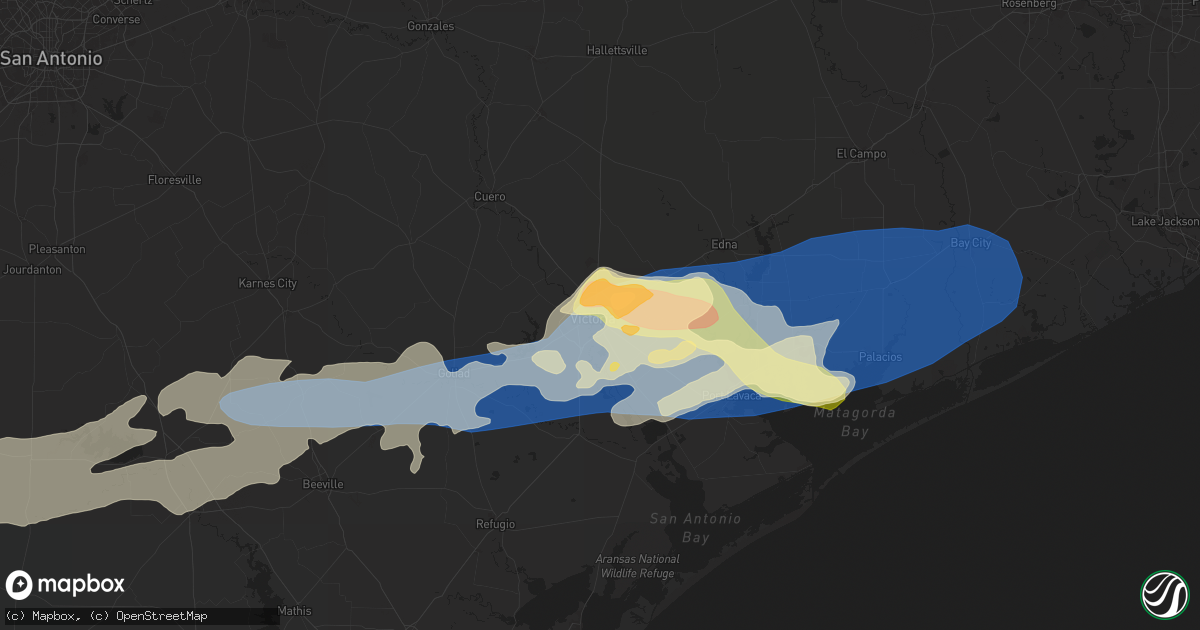 Hail map in Victoria, TX on May 13, 2024