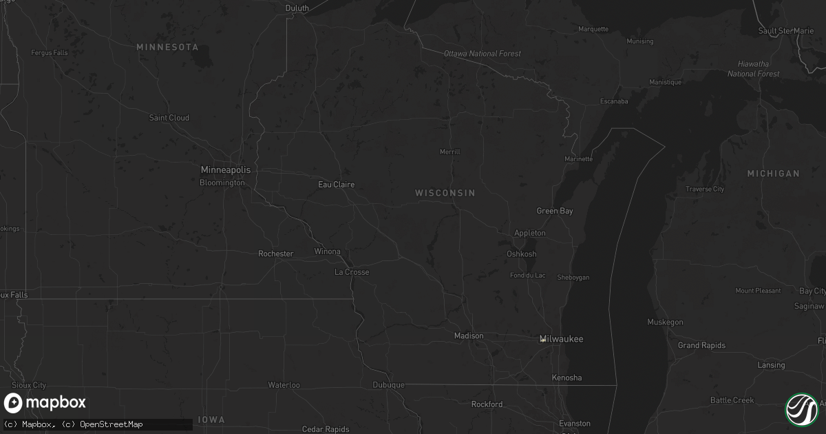 Hail map in Wisconsin on May 13, 2024