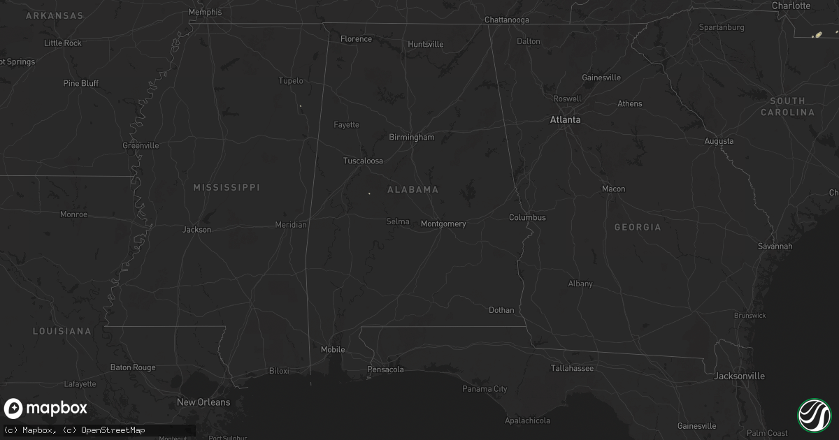 Hail map in Alabama on May 13, 2025