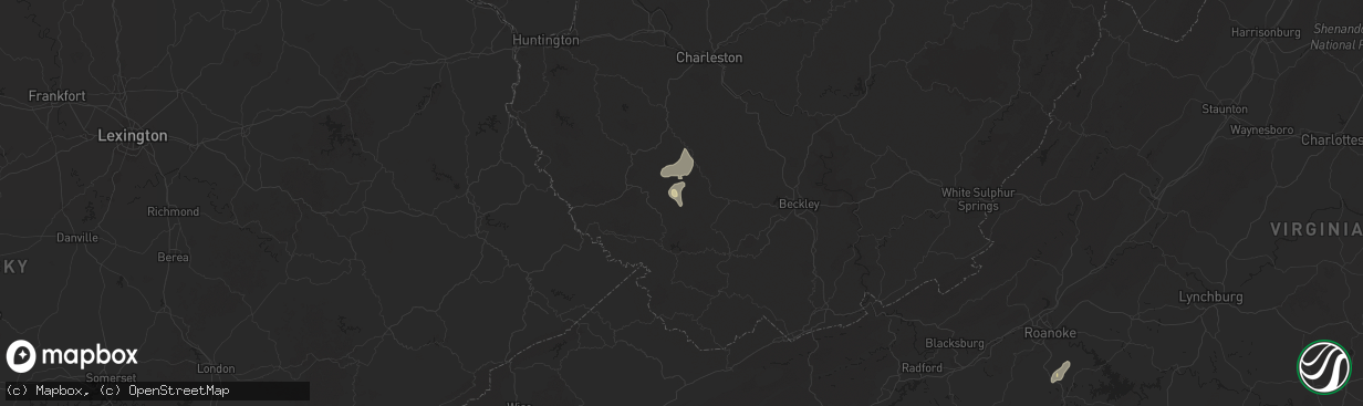 Hail map in Amherstdale, WV on May 13, 2025