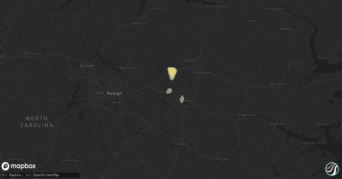 Hail map in Bailey, NC on May 13, 2025