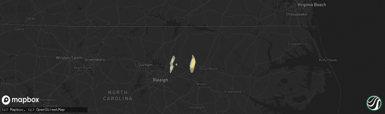 Hail map in Castalia, NC on May 13, 2025