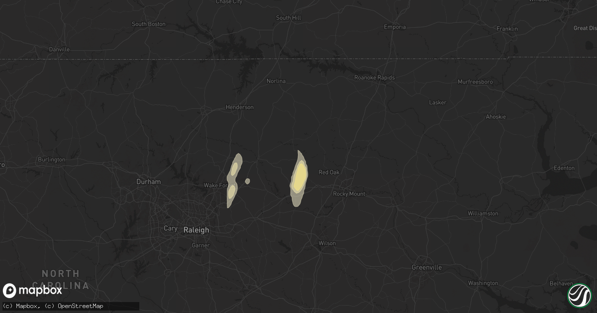 Hail map in Castalia, NC on May 13, 2025