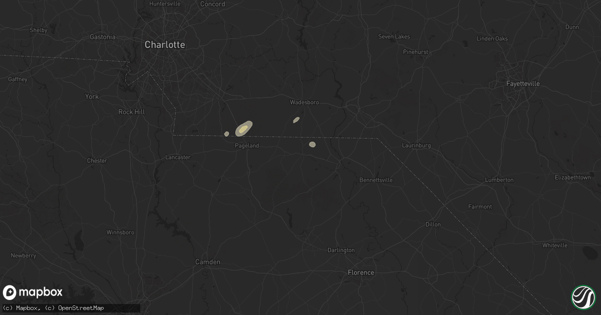 Hail map in Chesterfield, SC on May 13, 2025