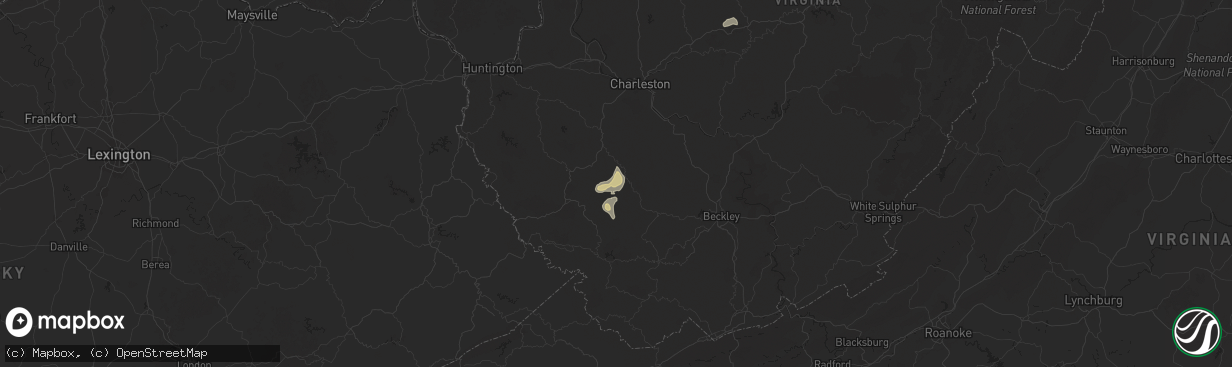Hail map in Clothier, WV on May 13, 2025