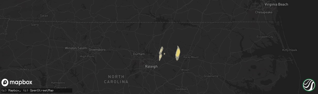 Hail map in Franklinton, NC on May 13, 2025