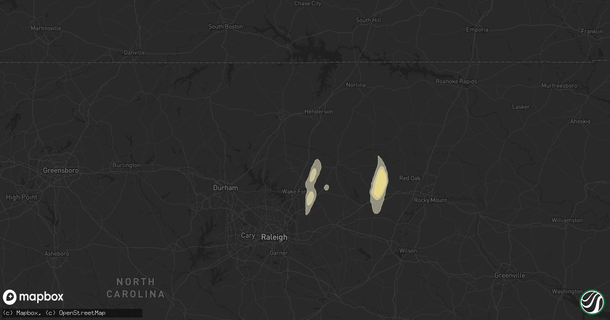 Hail map in Franklinton, NC on May 13, 2025