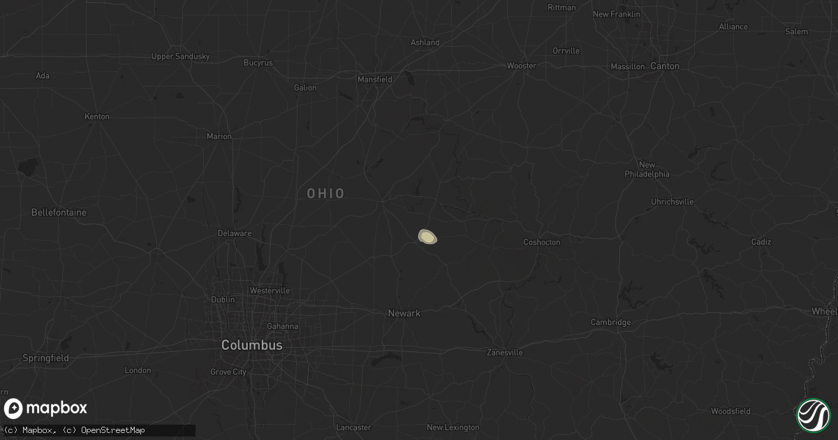Hail map in Gambier, OH on May 13, 2025