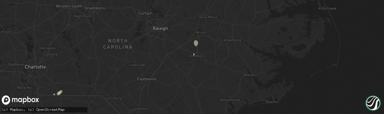Hail map in Goldsboro, NC on May 13, 2025