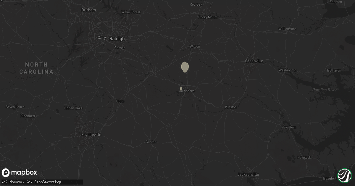 Hail map in Goldsboro, NC on May 13, 2025