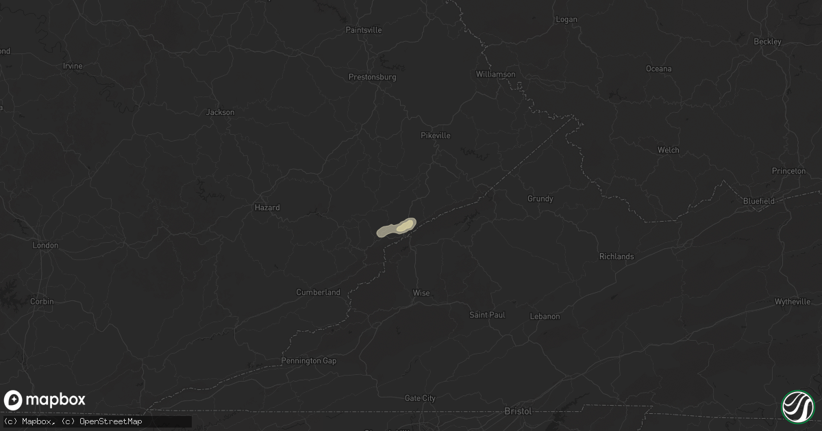Hail map in Jenkins, KY on May 13, 2025