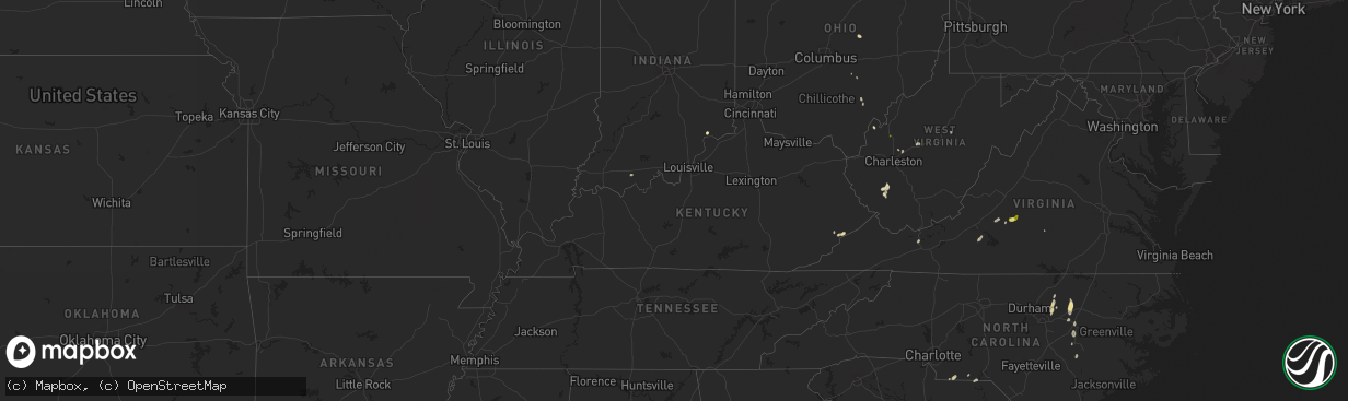 Hail map in Kentucky on May 13, 2025