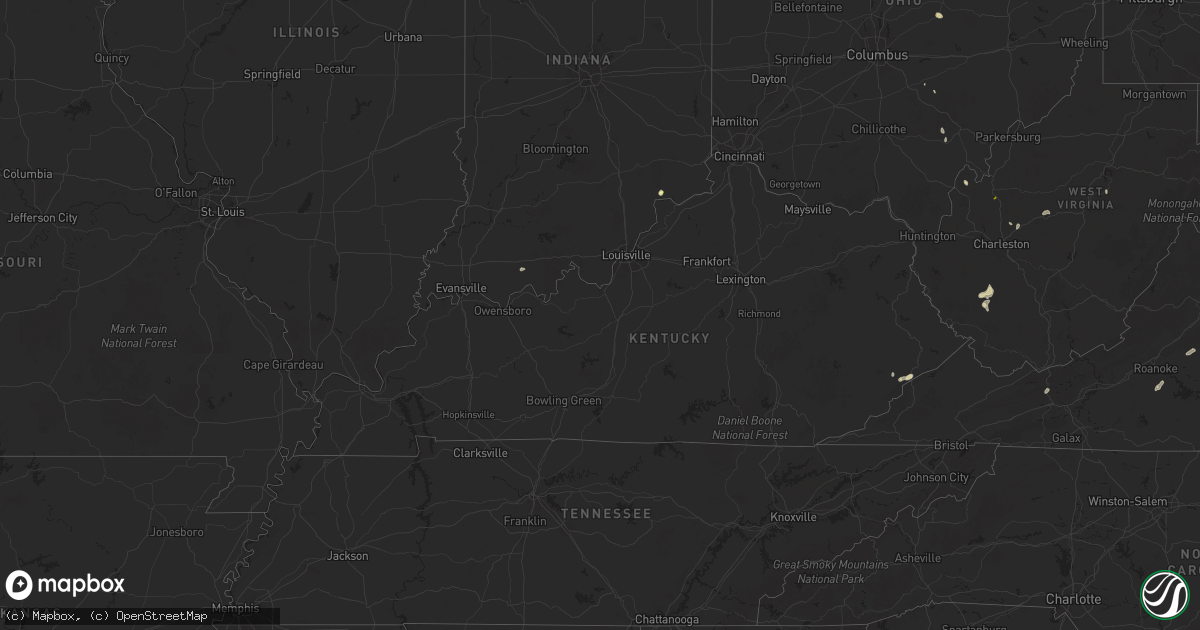 Hail map in Kentucky on May 13, 2025