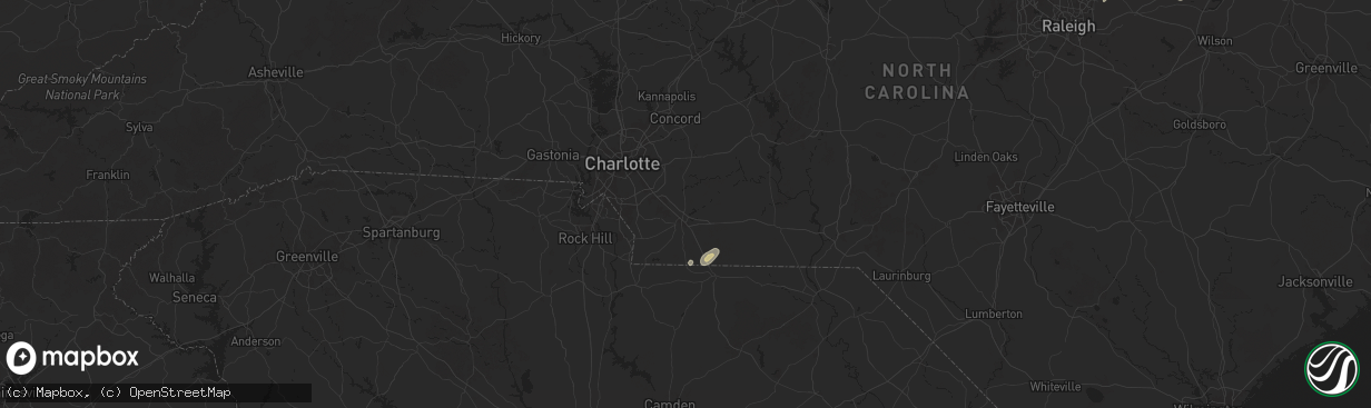 Hail map in Monroe, NC on May 13, 2025