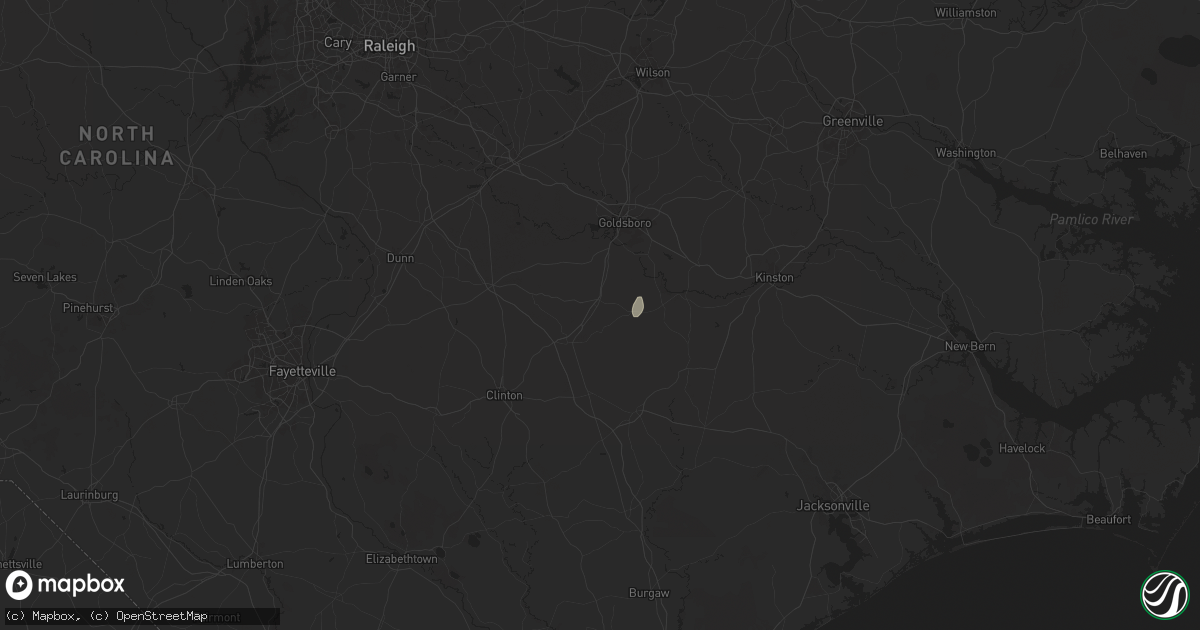 Hail map in Mount Olive, NC on May 13, 2025
