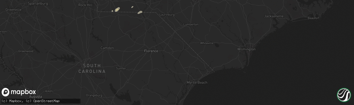 Hail map in Mullins, SC on May 13, 2025