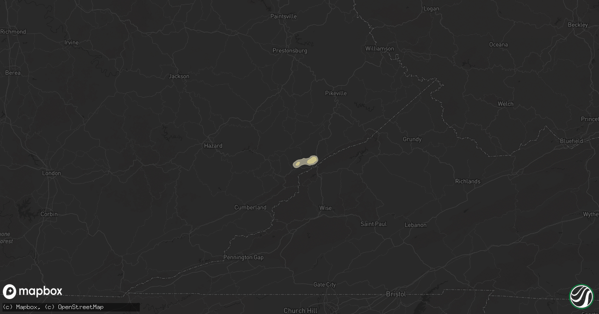 Hail map in Neon, KY on May 13, 2025