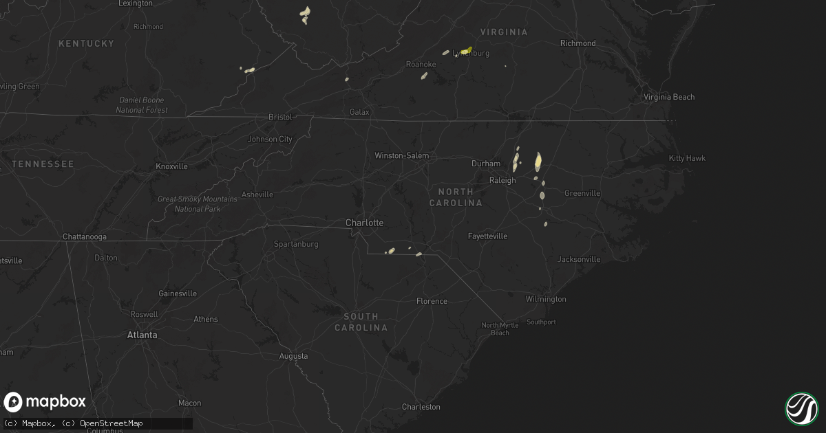Hail map in North Carolina on May 13, 2025