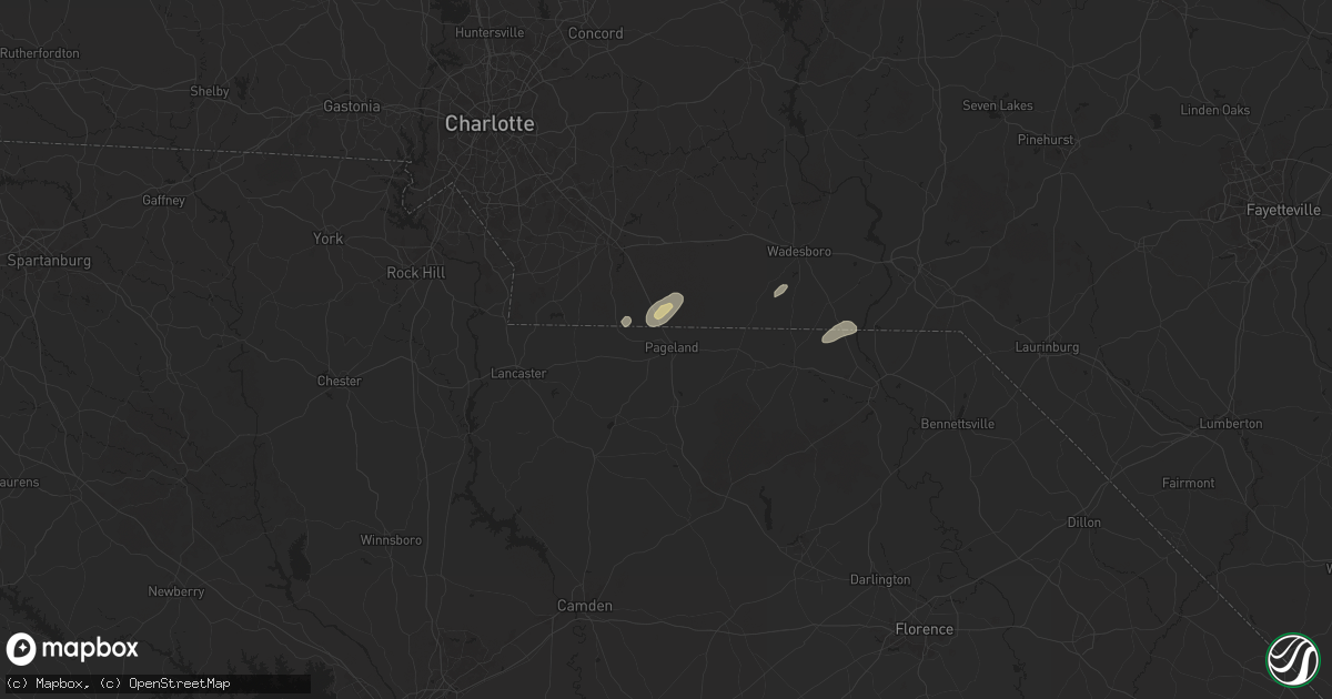 Hail map in Pageland, SC on May 13, 2025