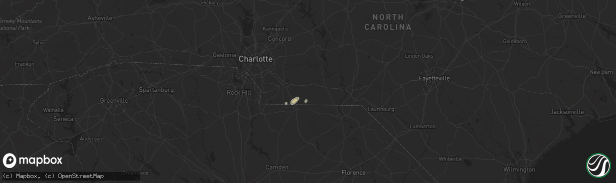 Hail map in Peachland, NC on May 13, 2025
