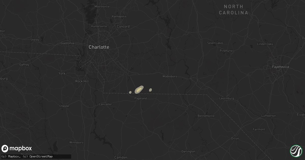 Hail map in Peachland, NC on May 13, 2025