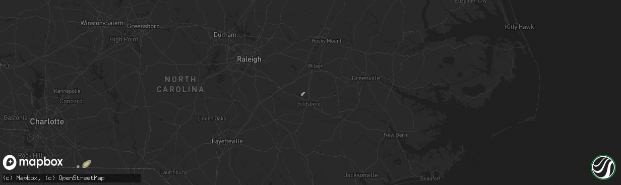 Hail map in Pikeville, NC on May 13, 2025
