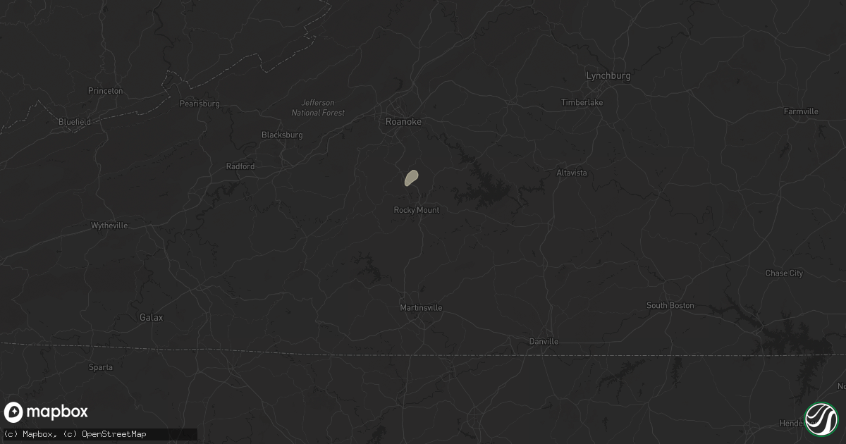Hail map in Rocky Mount, VA on May 13, 2025