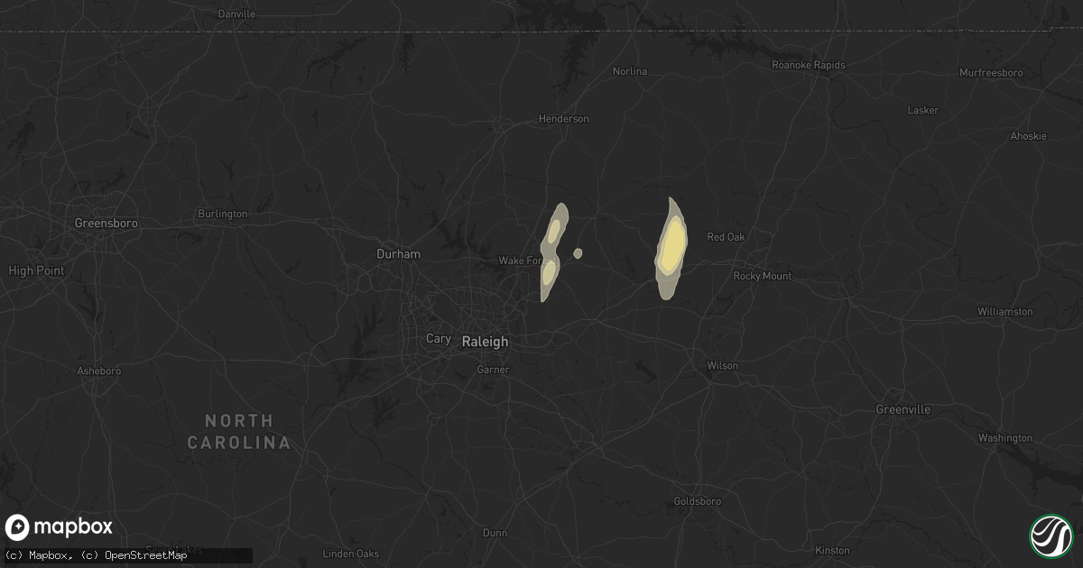 Hail map in Rolesville, NC on May 13, 2025