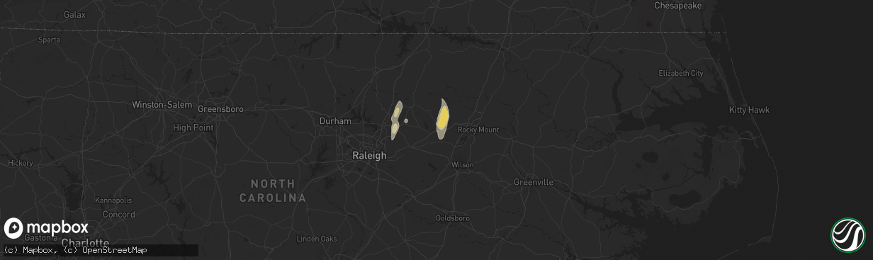 Hail map in Spring Hope, NC on May 13, 2025