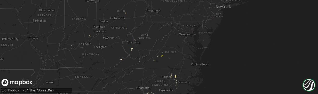 Hail map in Virginia on May 13, 2025