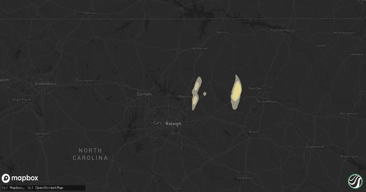 Hail map in Wake Forest, NC on May 13, 2025