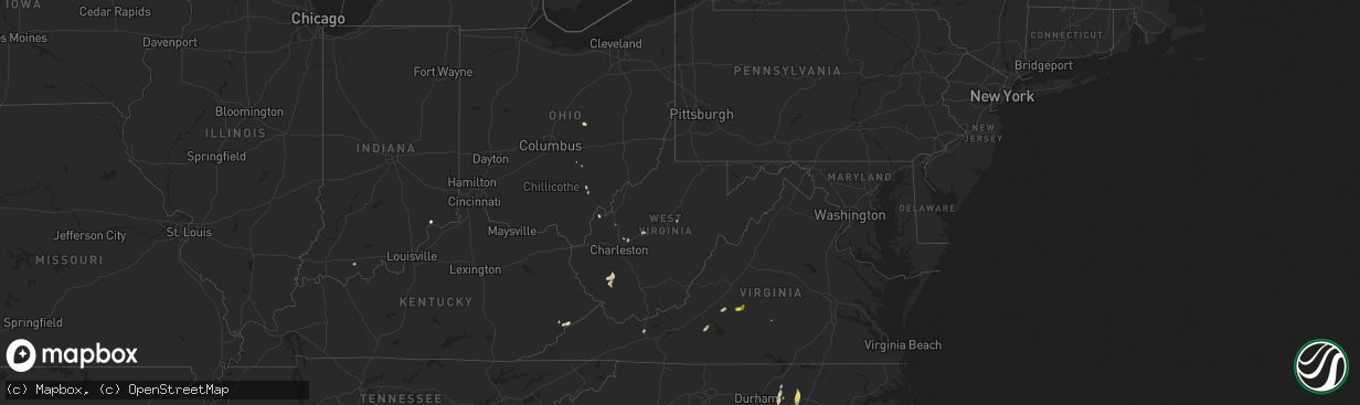 Hail map in West Virginia on May 13, 2025