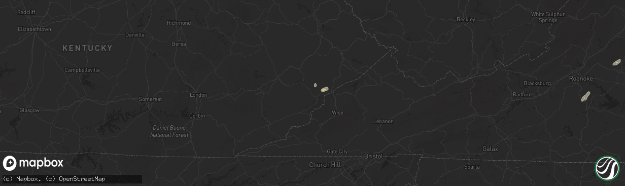 Hail map in Whitesburg, KY on May 13, 2025