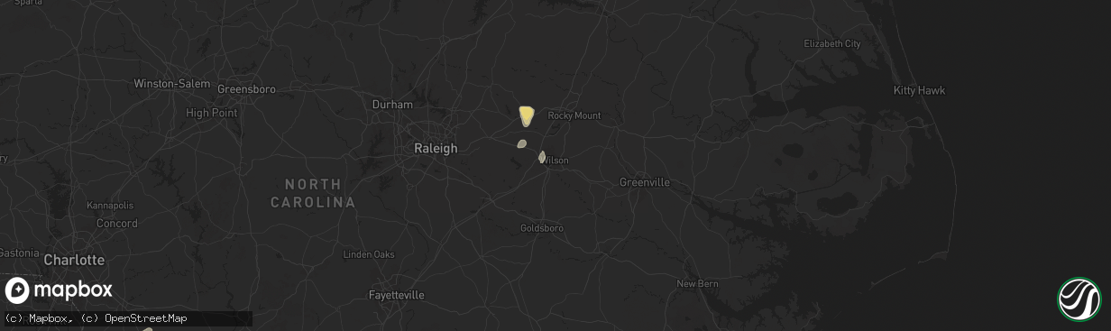 Hail map in Wilson, NC on May 13, 2025