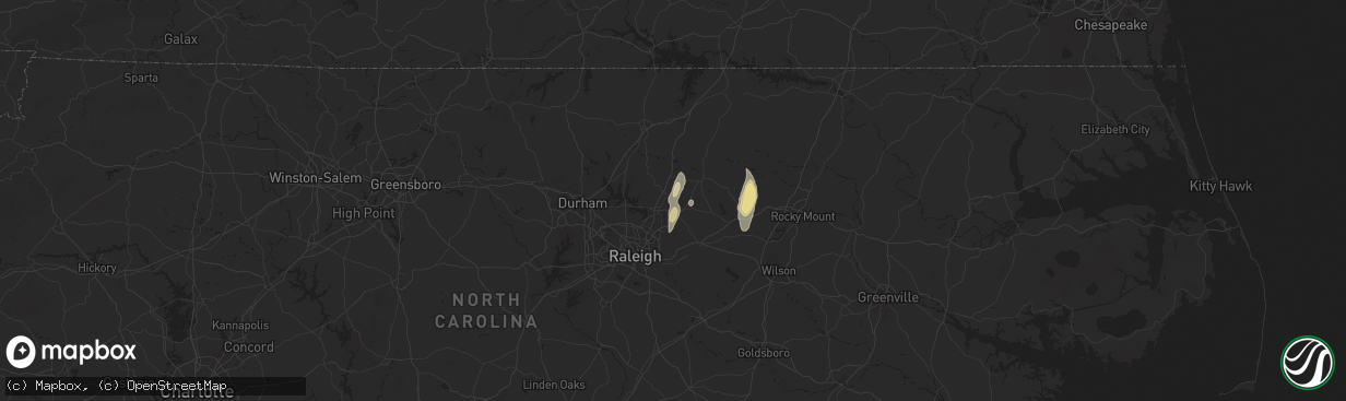 Hail map in Youngsville, NC on May 13, 2025