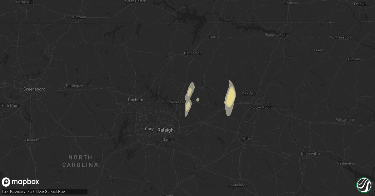 Hail map in Youngsville, NC on May 13, 2025