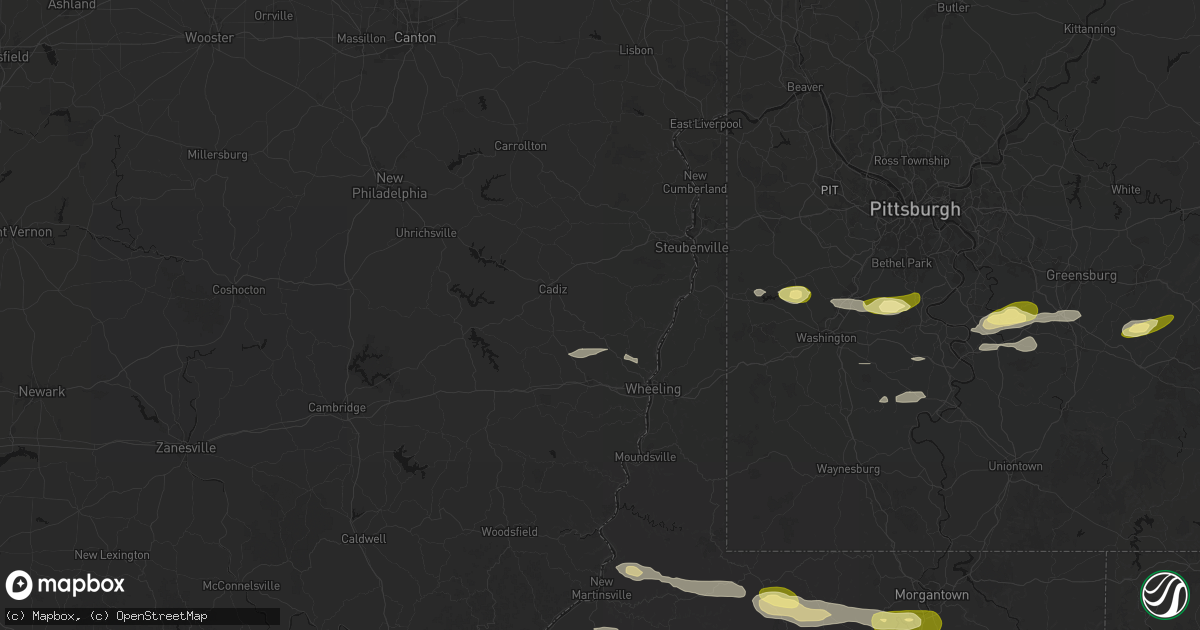 Hail map in Adena, OH on May 13, 2026