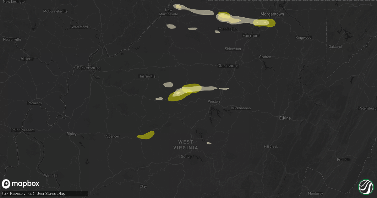 Hail map in Alum Bridge, WV on May 13, 2026