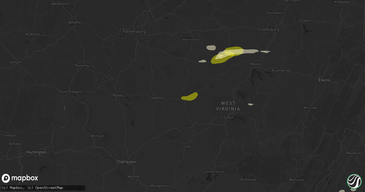 Hail map in Arnoldsburg, WV on May 13, 2026
