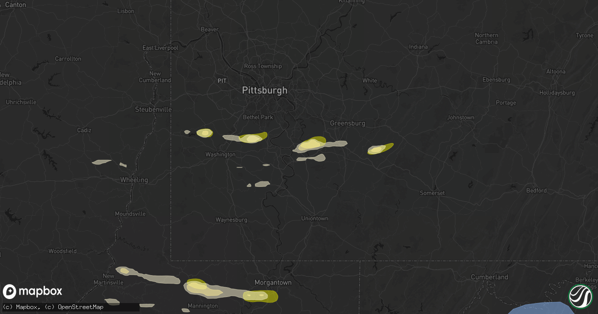 Hail map in Belle Vernon, PA on May 13, 2026