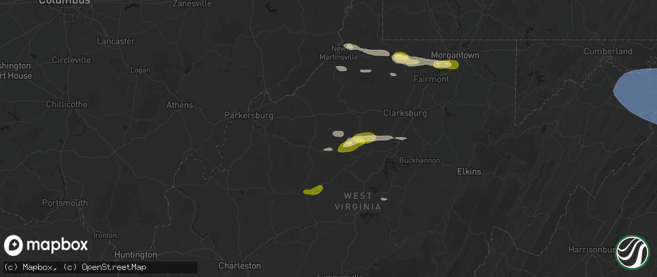 Hail map in Berea, WV on May 13, 2026